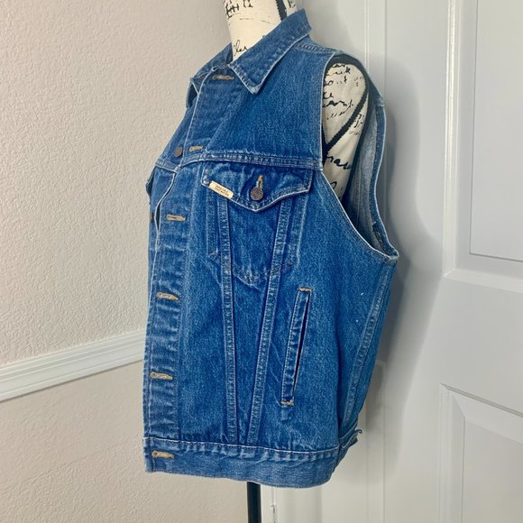 Shepler's Western Wear Denim Jacket Vest Large - Picture 9 of 9